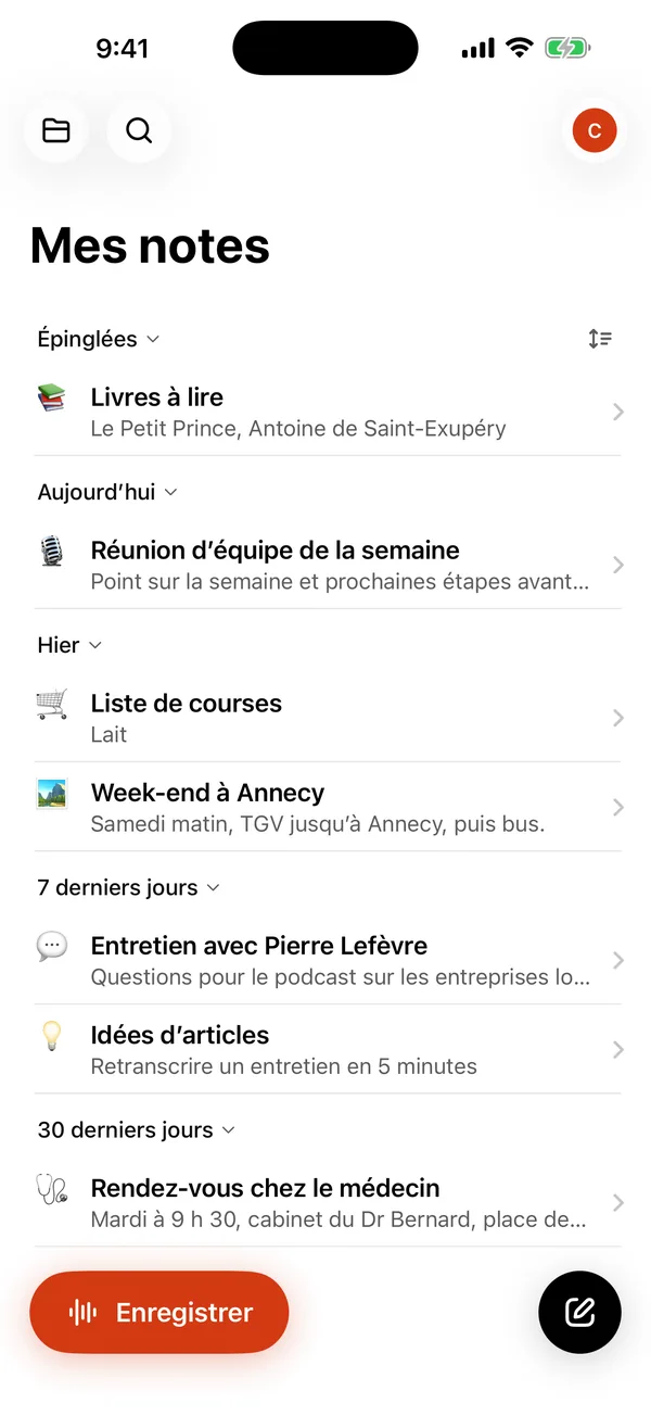 Transcrit pour iPhone et Mac